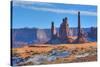 Totem Pole and Yei Bi Chei, Monument Valley Navajo Tribal Park, Utah, United States of America, Nor-Richard Maschmeyer-Stretched Canvas