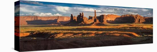 Totem Pole And Yei Bi Chei Monument Valley-Steve Gadomski-Stretched Canvas