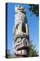 Totem Pole at Umista Cultural Centre, Alert Bay, British Columbia, Canada, North America-Michael DeFreitas-Stretched Canvas