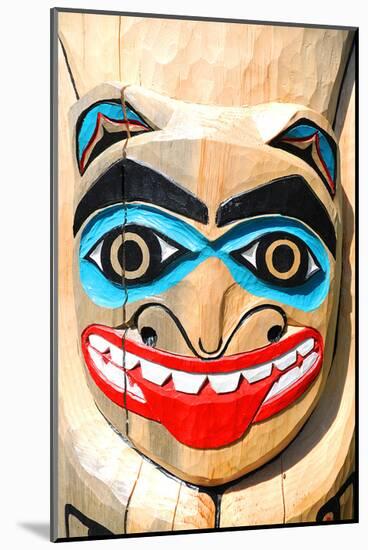 Totem Pole Close Up-null-Mounted Art Print