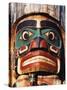 Totem Pole Detail, Duncan, Vancouver Island, BC, Canada-Walter Bibikow-Stretched Canvas