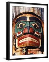 Totem Pole Detail, Duncan, Vancouver Island, BC, Canada-Walter Bibikow-Framed Premium Photographic Print