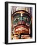 Totem Pole Detail, Duncan, Vancouver Island, BC, Canada-Walter Bibikow-Framed Photographic Print
