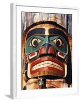 Totem Pole Detail, Duncan, Vancouver Island, BC, Canada-Walter Bibikow-Framed Photographic Print