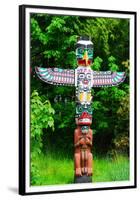 Totem Pole in Stanley Park-null-Framed Premium Giclee Print