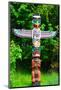 Totem Pole in Stanley Park-null-Mounted Art Print