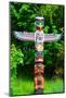 Totem Pole in Stanley Park-null-Mounted Art Print