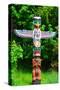 Totem Pole in Stanley Park-null-Stretched Canvas