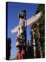 Totem Pole,Stanley Park, Vancouver, Canada-Walter Bibikow-Stretched Canvas