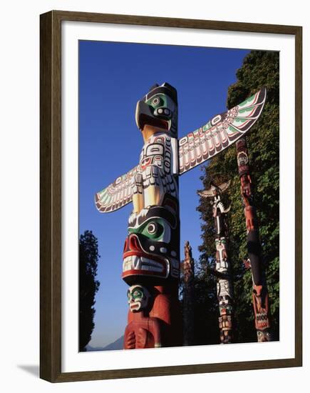 Totem Pole,Stanley Park, Vancouver, Canada-Walter Bibikow-Framed Premium Photographic Print