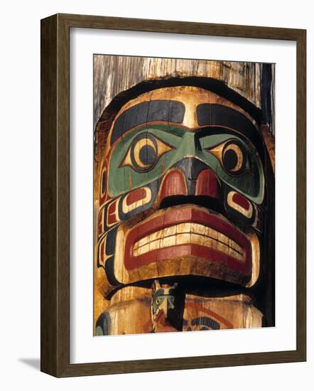 Totem Poles, British Columbia, Canada-Walter Bibikow-Framed Photographic Print