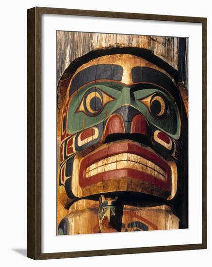 Totem Poles, British Columbia, Canada-Walter Bibikow-Framed Photographic Print