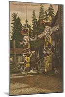 Totem Poles, British Columbia-null-Mounted Art Print