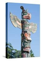 Totem Poles in Cemetery in Alert Bay, British Columbia, Canada, North America-Michael DeFreitas-Stretched Canvas