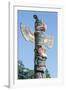 Totem Poles in Cemetery in Alert Bay, British Columbia, Canada, North America-Michael DeFreitas-Framed Photographic Print