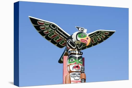Totem Poles in Cemetery in Alert Bay, British Columbia, Canada, North America-Michael DeFreitas-Stretched Canvas