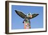 Totem Poles in Cemetery in Alert Bay, British Columbia, Canada, North America-Michael DeFreitas-Framed Photographic Print