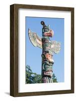 Totem Poles in Cemetery in Alert Bay, British Columbia, Canada, North America-Michael DeFreitas-Framed Photographic Print