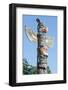 Totem Poles in Cemetery in Alert Bay, British Columbia, Canada, North America-Michael DeFreitas-Framed Photographic Print