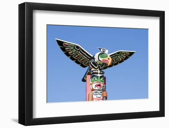 Totem Poles in Cemetery in Alert Bay, British Columbia, Canada, North America-Michael DeFreitas-Framed Photographic Print