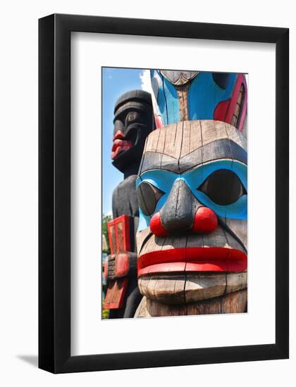 Totem Poles Pacific Northwest-null-Framed Art Print