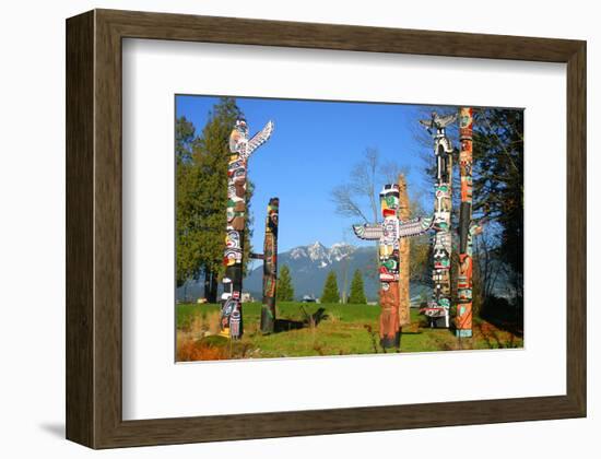 Totem's Poles in Stanley Park-null-Framed Art Print