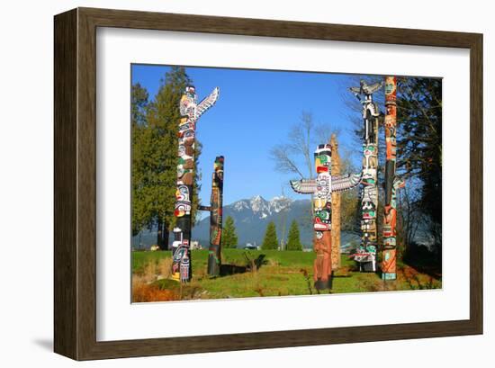 Totem's Poles in Stanley Park-null-Framed Art Print