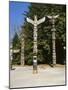 Totems in Stanley Park, Vancouver, British Columbia, Canada-Robert Harding-Mounted Photographic Print