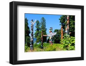 Totems Stanley Park Vancouver-null-Framed Art Print