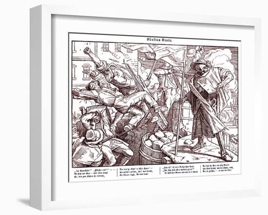 Totentanz 1848: Death leads revolutionary citizens-Alfred Rethel-Framed Giclee Print