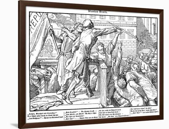 Totentanz 1848: Death offers the sword of Justice-Alfred Rethel-Framed Giclee Print