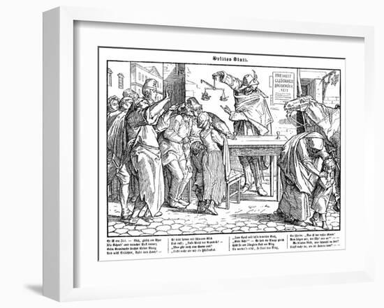 Totentanz 1848: Death proves that all men are equal-Alfred Rethel-Framed Giclee Print