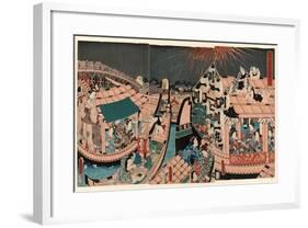 Toto Ryogokubashi Kawabiraki Han'Ei Zu-Utagawa Toyokuni-Framed Giclee Print