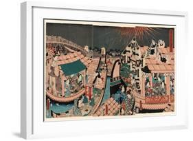 Toto Ryogokubashi Kawabiraki Han'Ei Zu-Utagawa Toyokuni-Framed Giclee Print