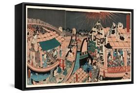 Toto Ryogokubashi Kawabiraki Han'Ei Zu-Utagawa Toyokuni-Framed Stretched Canvas