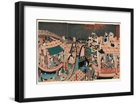 Toto Ryogokubashi Kawabiraki Han'Ei Zu-Utagawa Toyokuni-Framed Giclee Print