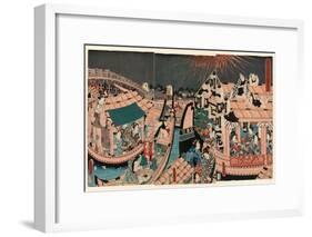 Toto Ryogokubashi Kawabiraki Han'Ei Zu-Utagawa Toyokuni-Framed Giclee Print