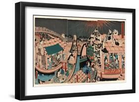 Toto Ryogokubashi Kawabiraki Han'Ei Zu-Utagawa Toyokuni-Framed Giclee Print