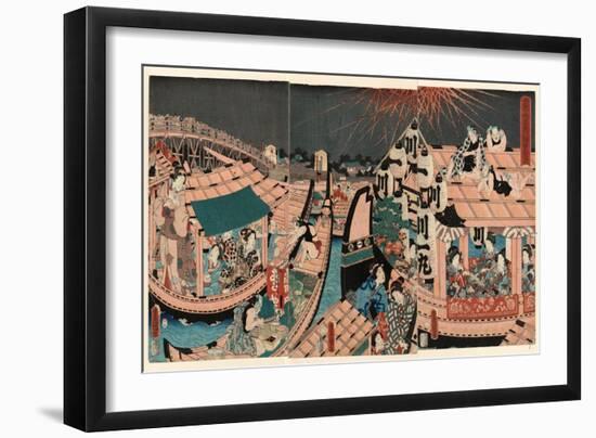 Toto Ryogokubashi Kawabiraki Han'Ei Zu-Utagawa Toyokuni-Framed Giclee Print