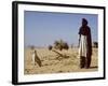 Touareg Tribesman and His Hunting Dog-John Warburton-lee-Framed Photographic Print