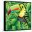 Toucan in the Green Bush Illustration-Daniel Cole-Framed Stretched Canvas