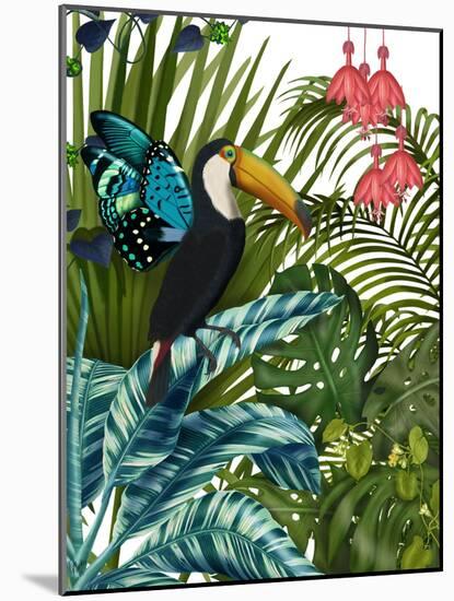 Toucan in Tropical Forest-Fab Funky-Mounted Art Print