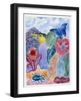 Toucan with Blue Beetle, 2010-Louise Belanger-Framed Giclee Print