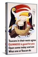 Toucans in their Nests Agree Guinness Is Good for You, 1957 (Lithograph in Colours)-null-Stretched Canvas