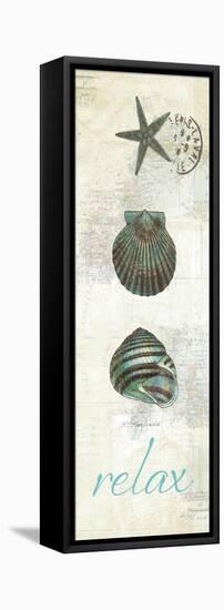 Touch of Blue Shells I-Katie Pertiet-Framed Stretched Canvas