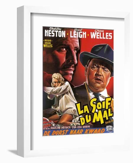 Touch of Evil, (aka La Soif Du Mal), Janet Leigh, Charlton Heston, Orson Welles, 1958-null-Framed Art Print