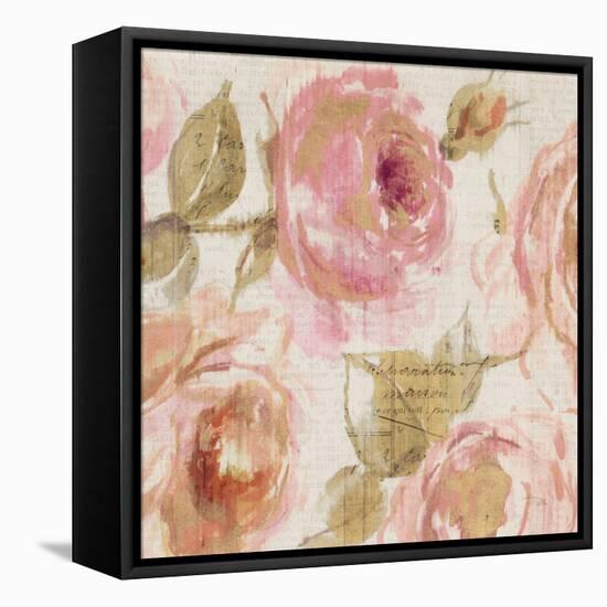 Touch of Rose III-Pela-Framed Stretched Canvas