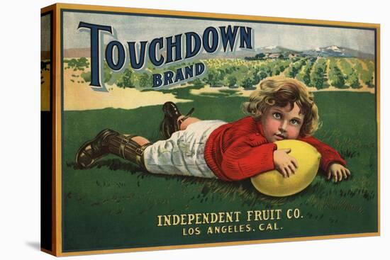 Touchdown Brand - Los Angeles, California - Citrus Crate Label-Lantern Press-Stretched Canvas