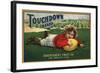 Touchdown Brand - Los Angeles, California - Citrus Crate Label-Lantern Press-Framed Art Print