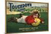 Touchdown Brand - Los Angeles, California - Citrus Crate Label-Lantern Press-Mounted Art Print